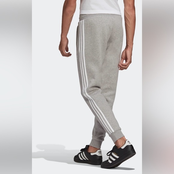 Adidas Originals 3 Stripes Sweatpants Grey Gray Slim Fit Small S NWT New Sweats - Picture 2 of 2